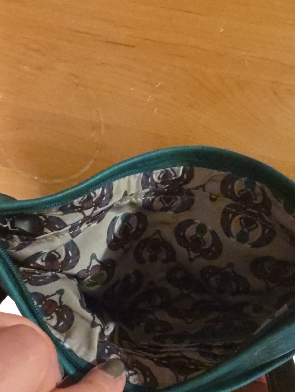 Turquoise Distressed Leather Half Sash Bag - Picture 4 of 6